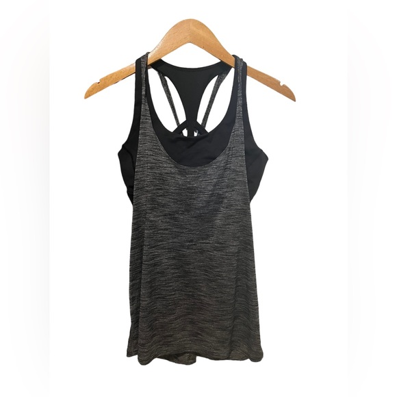 lululemon athletica Tops - Lululemon Twist and Toil Tank Heathered Black / Black Size 8 Workout Tank